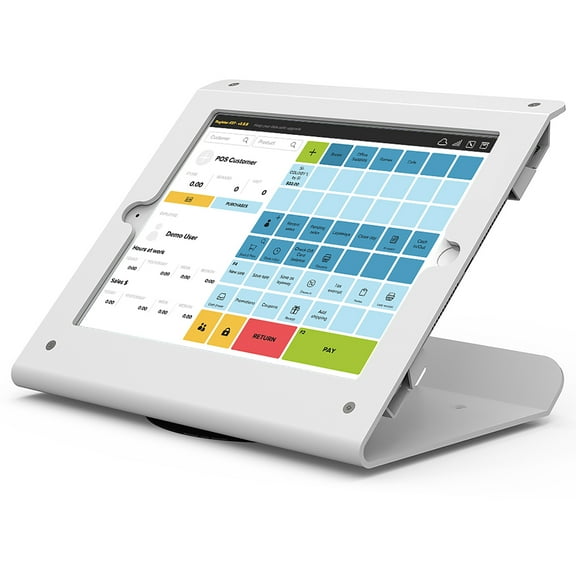Beelta Retail Kiosk iPad Stand 10.2 inch, Anti Theft POS Tablet Stand, Metal, White