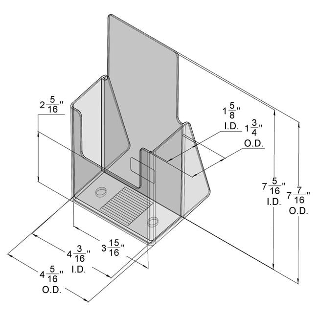 Beemak Plastics TK 4 C OS 4 x 9 in. Countertop Trifold Brochure Holder ...