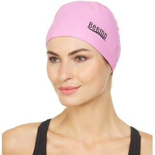 Durable Women Adult Fashion Swim Cap Polyester Swimming Bathing Floral Hat