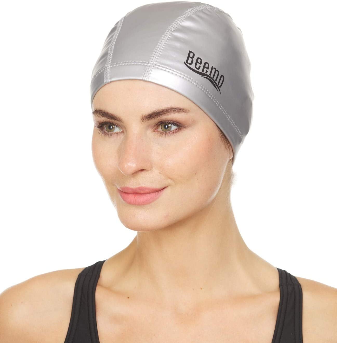  BEEMO Swimming Caps for Men Two-Tone - Black : Sports &  Outdoors