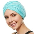thumbnail image 1 of Beemo Soft Terry Cloth Turban Head Cover Hats for Adult Female - Turquoise Blue, 1 of 7