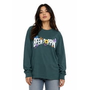 Been Poppin Butterfly Green Womens Plus Long Sleeve T-Shirt 3X