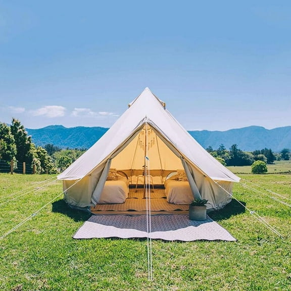 Been Younger 4M/13.1ft Cotton Canvas Bell Tent Outdoor Waterproof 4 Seasons Glamping Yurt Tent With Stove Hoel For Family Camping,Hiking Party