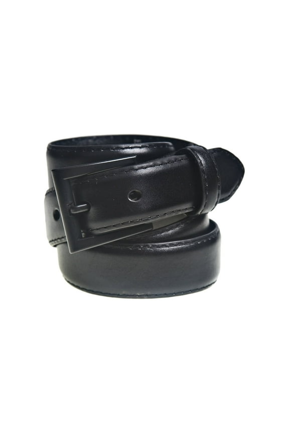 ® 1 1/8" Top Grain Black Leather Belt | Size 34-36 |Airport Security Checkpoint Friendly | Metal Free | Nickel Free | Hypoallergenic | TSA-Friendly | Metal Detection Friendly