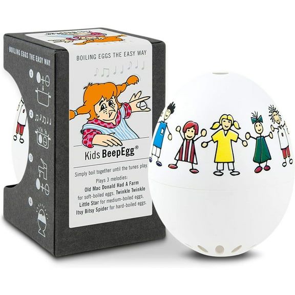 BrainStream Kids BeepEgg - Musical Egg Timer & Kitchen Timer for Kids & Adults, Plays 3 Tunes for Soft, Medium & Hard-Boiled Eggs, Works at Any Altitude & Any Egg Size - Must Have Kitchen Tools