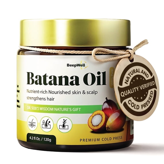 BeepWell Batana Oil from Honduras (4.2 fl oz) – Unrefined Hair Oil for Shine, Softness & Scalp Moisture – Lightweight & Versatile for All Hair Types