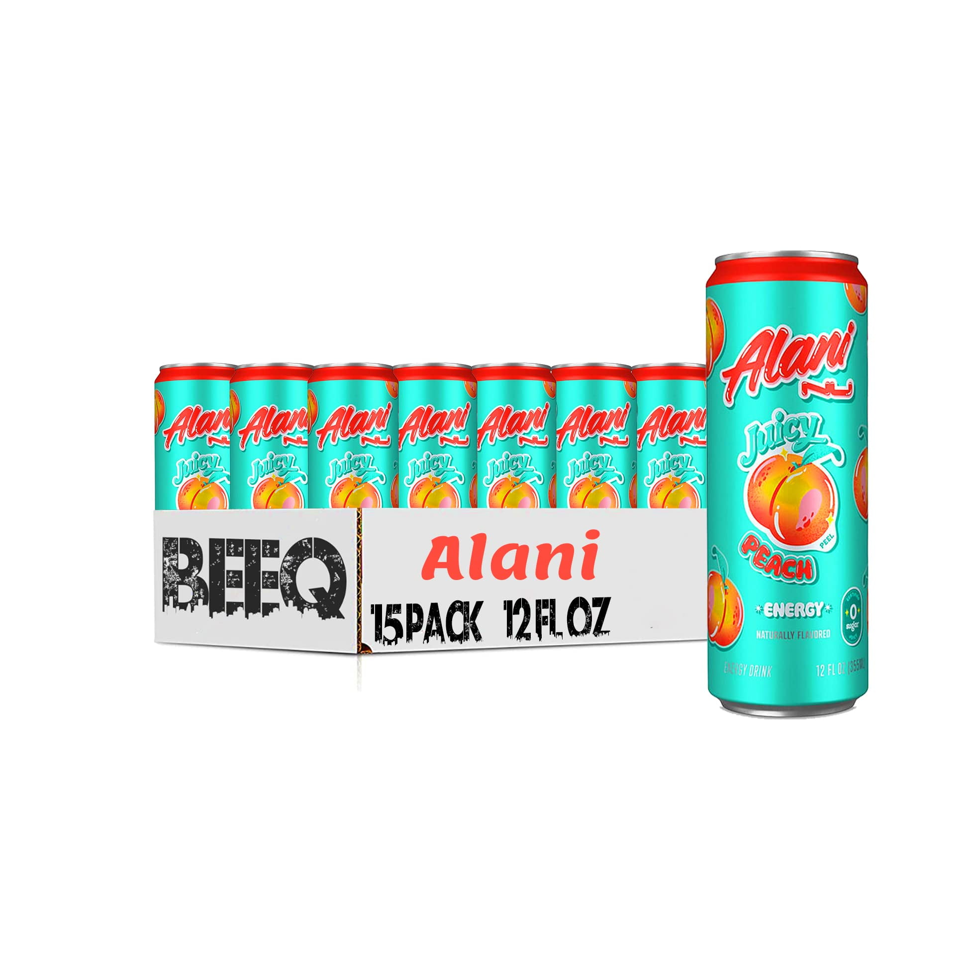 Beeq 15 Packs Alani Nu Juicy Peach Energy Drink 12 Fl. Oz. Boost Your