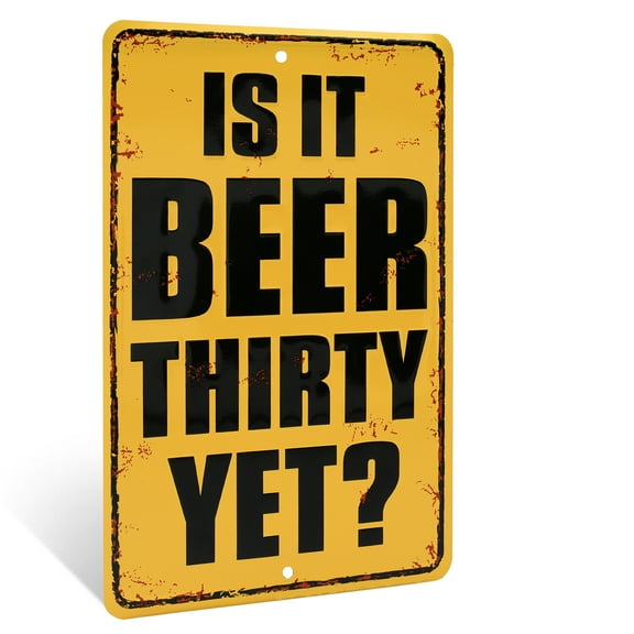 Beer 30 Funny Metal Wall Sign Man Cave Bar or Garage Basement Home Bar Decor