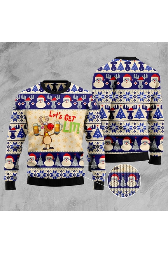 Beer 3D Christmas Sweater, Funny Xmas Sweater, Sweater Xmas