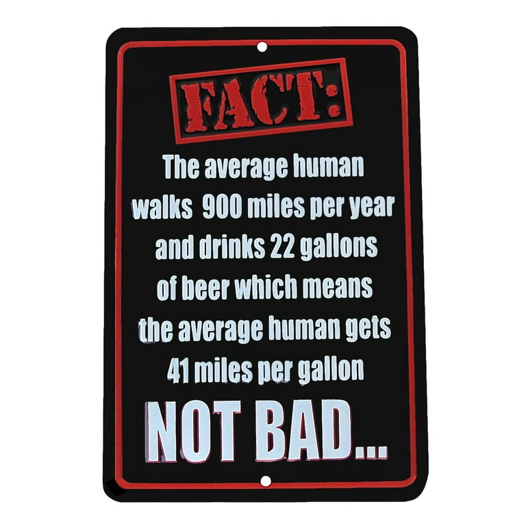 Beer 41 MPG Fact Funny US Made Aluminum Sign Novelty Man Cave Bar Pub Wall Decor Beer 41 MPG Fact Funny US Made Aluminum Sign Novelty Man Cave Bar Pub Wall Decor