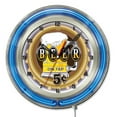 thumbnail image 1 of Beer 5 Cents 19" Double Neon Wall Clock, 1 of 5