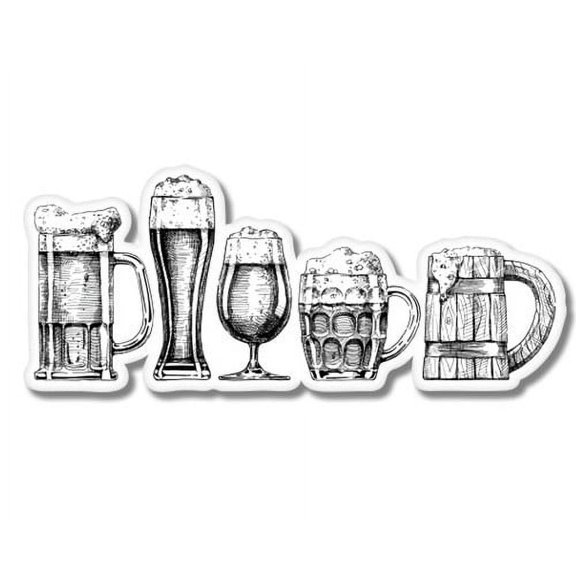 Beer - 5" Vinyl Sticker - For Car Laptop I-Pad - Waterproof Decal
