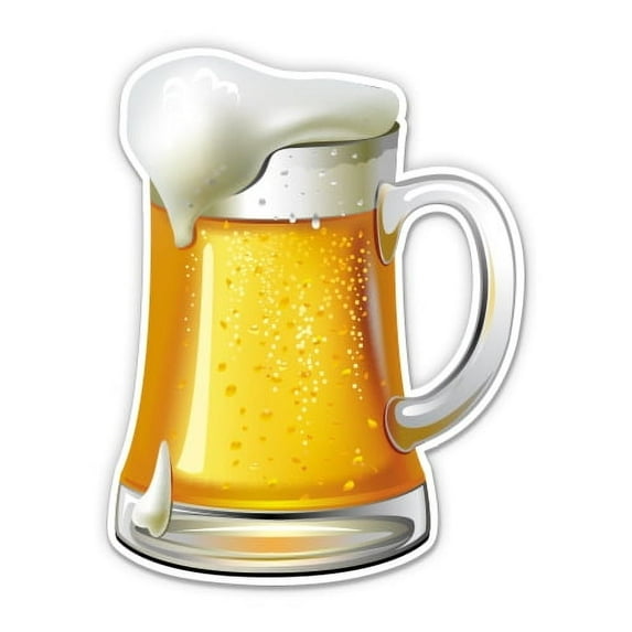 Beer - 5" Vinyl Sticker - For Car Laptop I-Pad - Waterproof Decal
