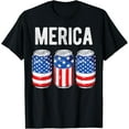 thumbnail image 1 of Beer American Flag 4th Of July Merica USA Men Women Drinking T-Shirt Shirts, 1 of 4