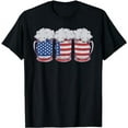 thumbnail image 1 of Beer American Flag Patriotic T-Shirt, 1 of 5