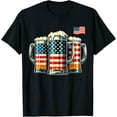 thumbnail image 1 of Beer American Flag T-Shirt Tee, 1 of 4
