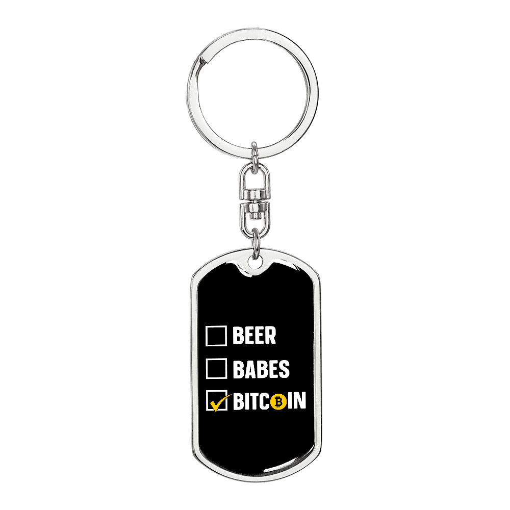 Bitcoin Mining Crypto Crypto Stainless Steel or 18k Gold Premium Swivel Dog  Tag Keychain - Walmart.com