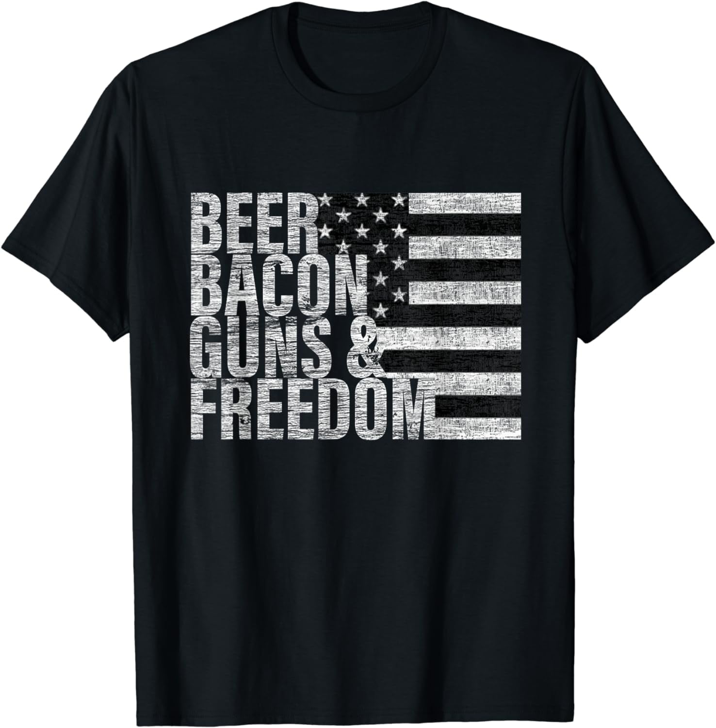 Beer Bacon Guns Freedom T-shirt Flag Tee