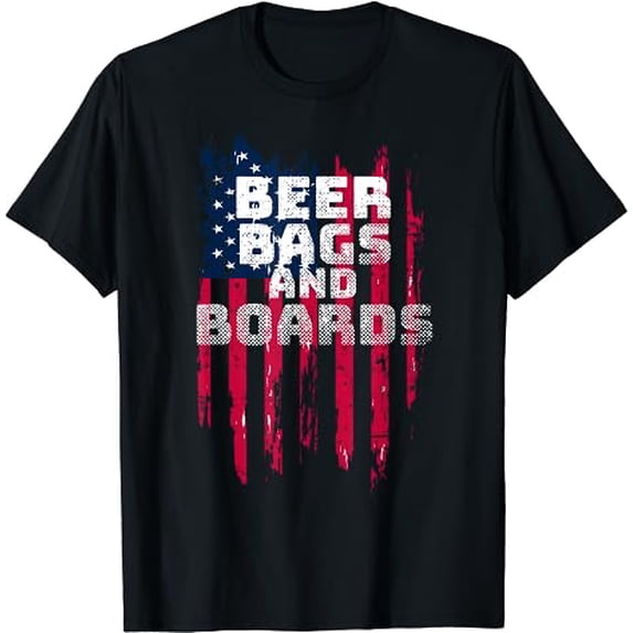 Beer Bags and Boards T-Shirt Unisex Outdoor Graphic Tee for Beer Pong and Cornhole Lovers