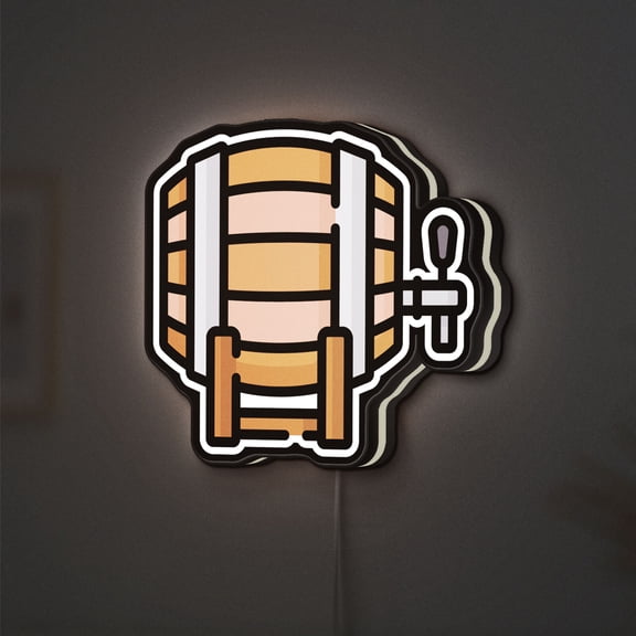 Beer Barrel Pub 3D Novelty Light Box for Brewery and Bar Decor, Alcoholic Drinks Themed Night Light for Cask and Pub Enthusiasts (Height 24 inch, 60cm)