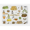 thumbnail image 1 of Beer Bath Mat, Hand Drawn Brewery Alcohol Pub Beer Mug Bottle Butt Glass Wheat Barley Doodle, Plush Bathroom Decor Mat with Non Slip Backing, 29.5" X 17.5", Multicolor, by Ambesonne, 1 of 2