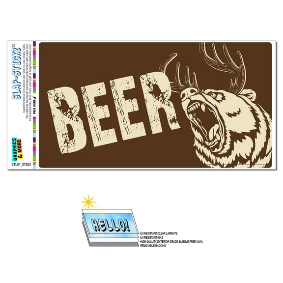 Beer Bear Deer - Funny Hunting SLAP-STICKZ(TM) Premium Sticker