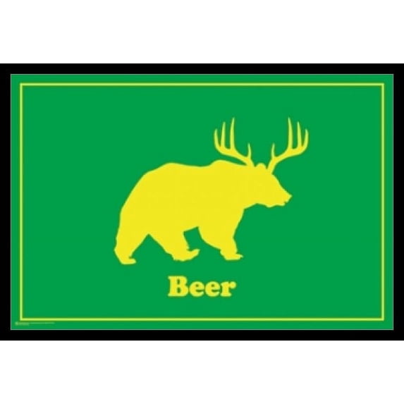 Beer - Bear/Deer Laminated & Framed Poster (24 X 36)