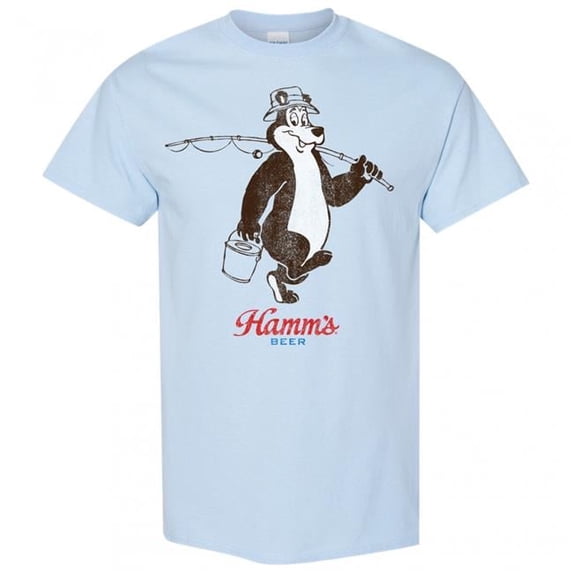Beer Bear Gone Fishin T-Shirt, Blue - Medium