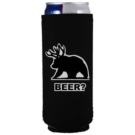 Beer Bear Slim Can Coolie (1, Black)