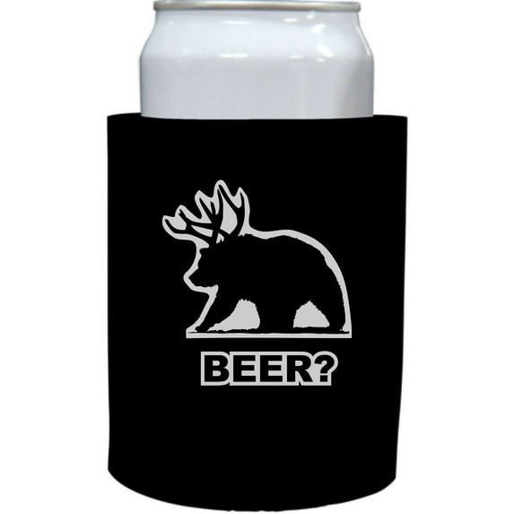 Beer Bear Thick Foam Old School Can Coolie (Black)