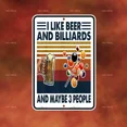 thumbnail image 1 of Beer Billiards Metal Sign Funny Novelty Home Room Wall Art Gift Decor A2475, 1 of 1
