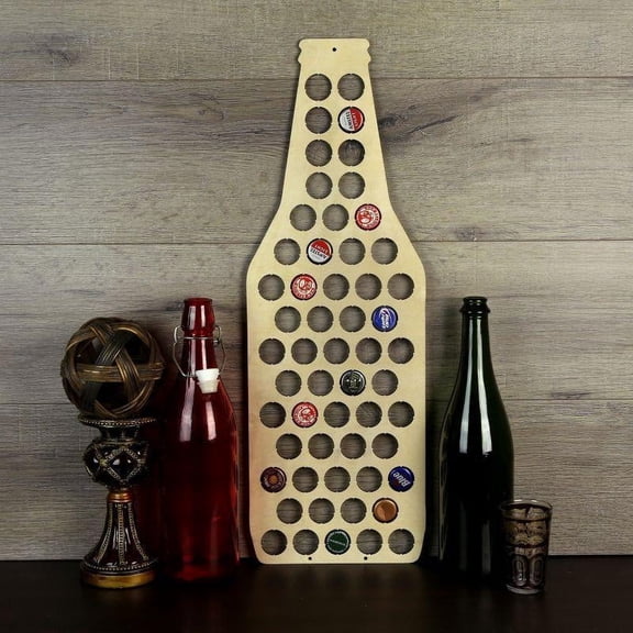 Torched Beer Bottle Cap Holder Wall Mount Display Decor Silver