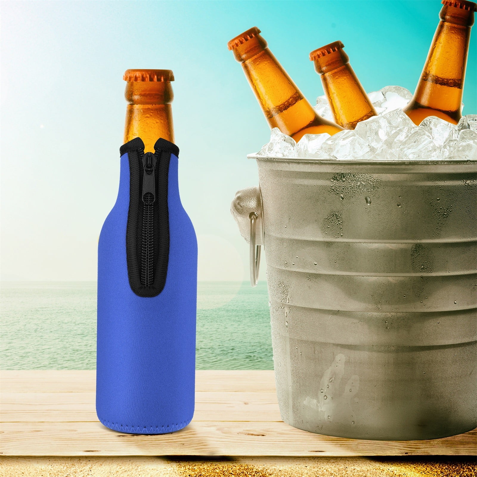 Miller Lite Neoprene Beer Bottle Sleeves - 2 Pack, Insulating Huggie Coolers, Officially Licensed