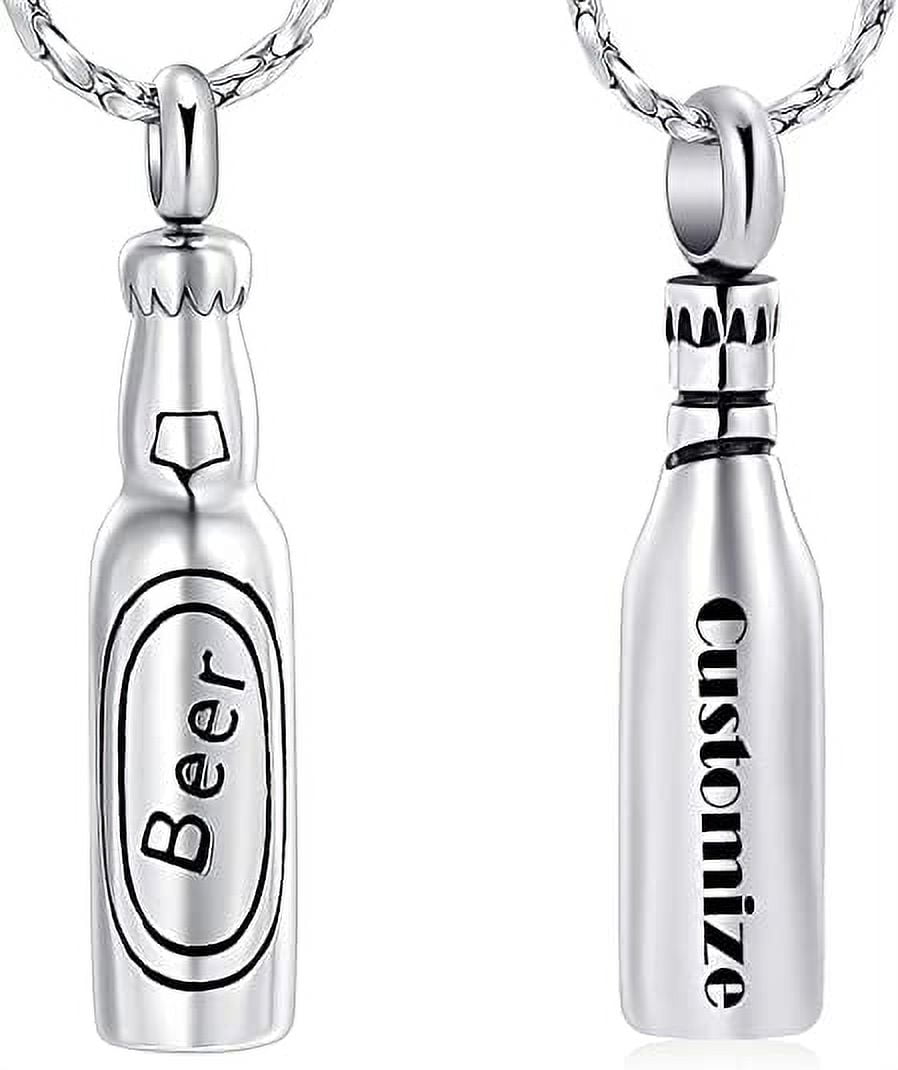 Beer Bottle Cremation Jewelry for Ashes Bar Urn Necklace Urn Keychain