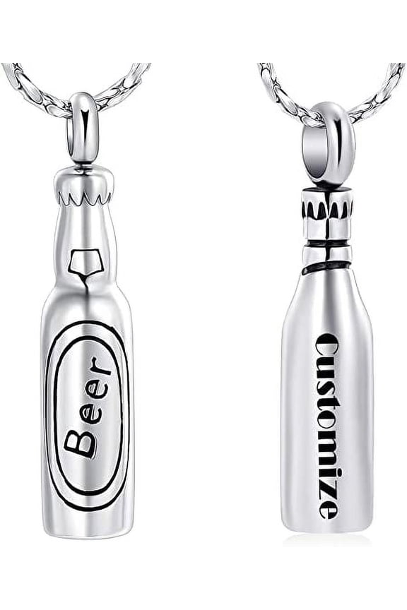 Beer Bottle Cremation Jewelry for Ashes Bar Urn Necklace Urn Keychain Pendant Memorial Ash Jewelry Keepsake Jewelry