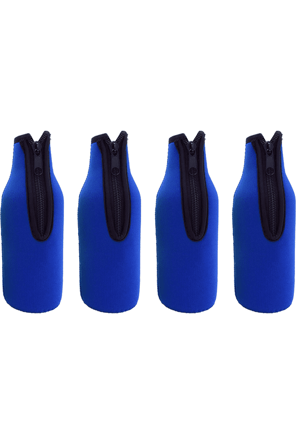 Beer Bottle Insulator Sleeve Zip up Bottle Jackets. Keep Beer Cold and Hands Warm. Enclosed bottom