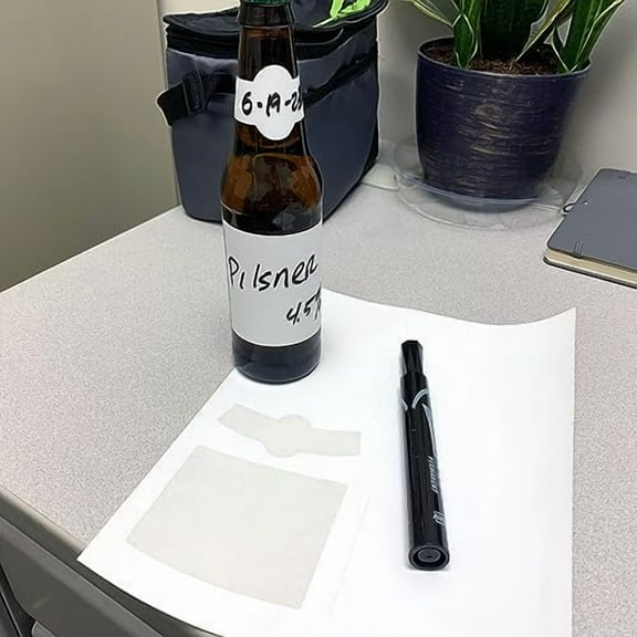 Beer Bottle and Neck Labels from Blank Labels - 4 Per Page - Water-Proof - Template Compatible - Laser and Inkjet Guaranteed - Easy Peel - Made in USA - 100 Sheets - 400 Bottle and Neck Labels