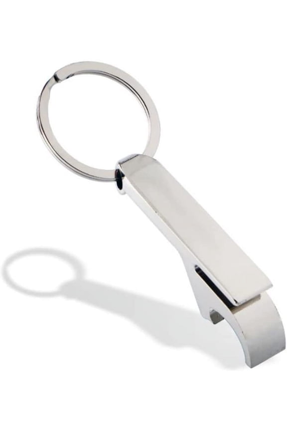 Beer Bottle Opener Keychain Portable Mini Pocket Zinc Alloy Beer Tab Can Opener Wedding Party Favor Gifts Metal Pendant Beer Keychain Opener, Silver, Medium