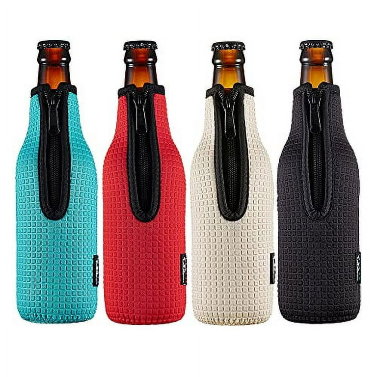 Beer Bottle Sleeve Insulators 12oz 330ml Standard Beer Bottle Cooler Covers Zip-Up Bottle Jacket 12oz Beer Bottle Holder Non-Slip Thick Neoprene