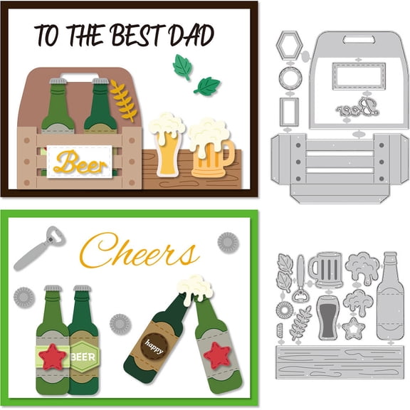 Beer Box Cutting Dies Beer Cheers Card Making Die Cut Carbon Steel Die Cuts Stencils Card Scrapbooking Embossing Template
