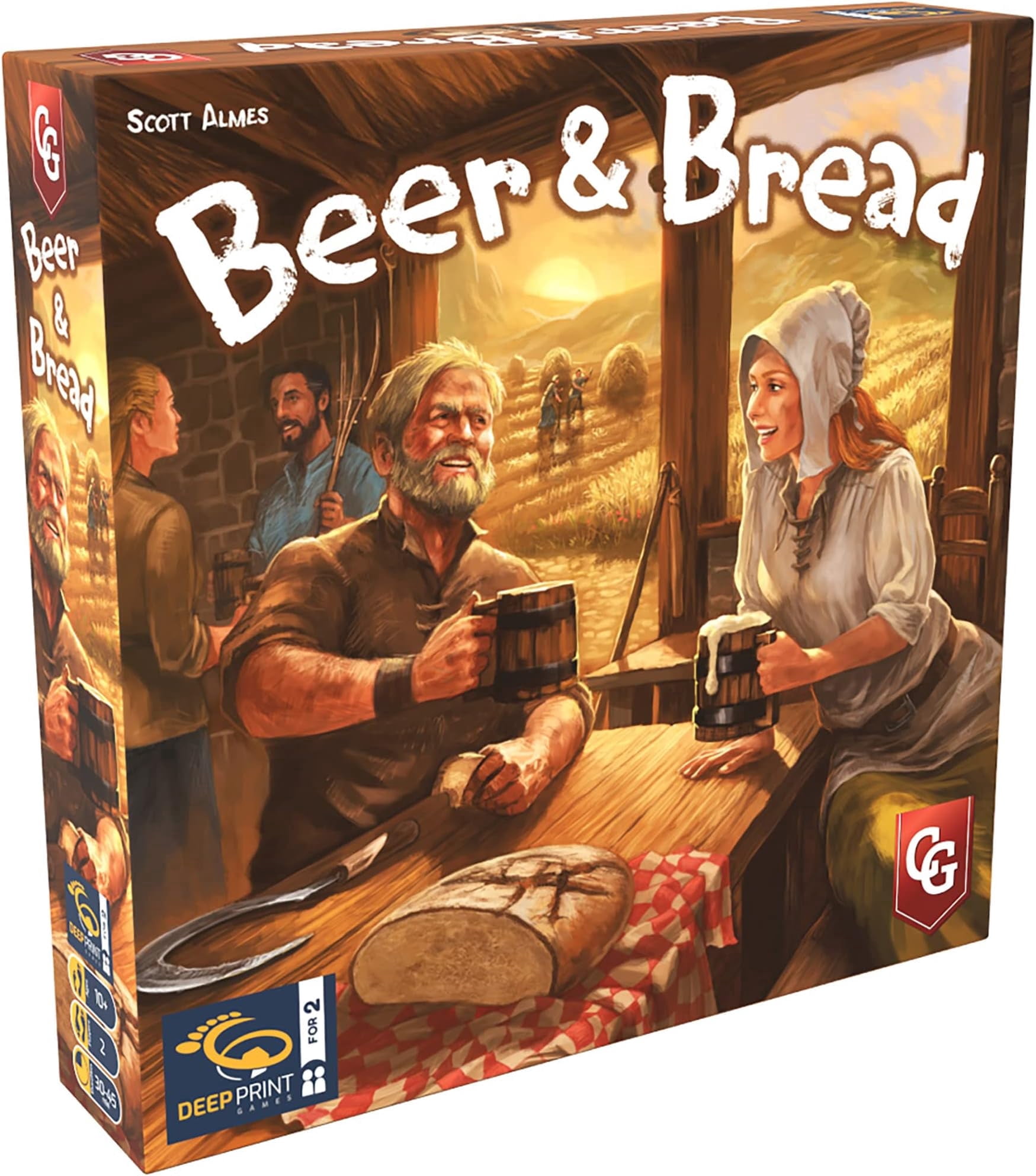 Capstone Games Beer & Bread Card Game for 2 Players, Strategic Brewing and Baking Theme with Competitive Resource Planning, Gameplay Replay Value for Adults and Teens | Ages 10+ | 30 Minute Playtime