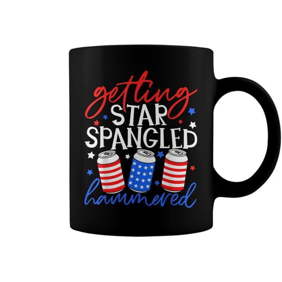 Beer Can 4Th Of July Time To Get Star Spangled Hammered Coffee Mugs