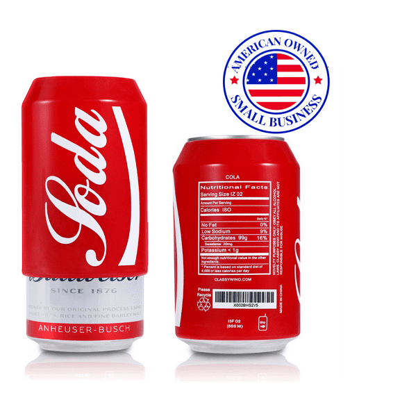 Beer Can Covers That Look Like Soda - 2 Pack from Classy Wino