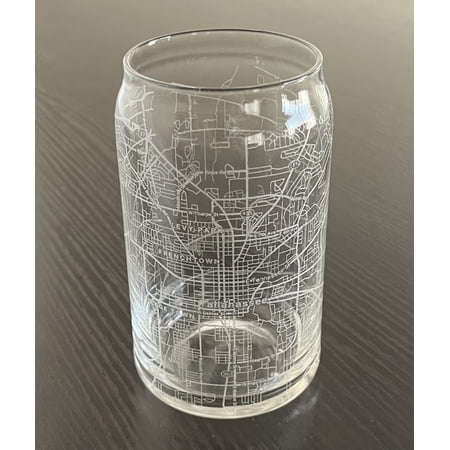 Beer Can Glass 16 oz Urban City Map Tallahassee Florida