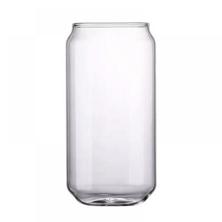 Beer Can Glass, Can Shaped Glass Cups 16 Oz, Glass Cups Set of