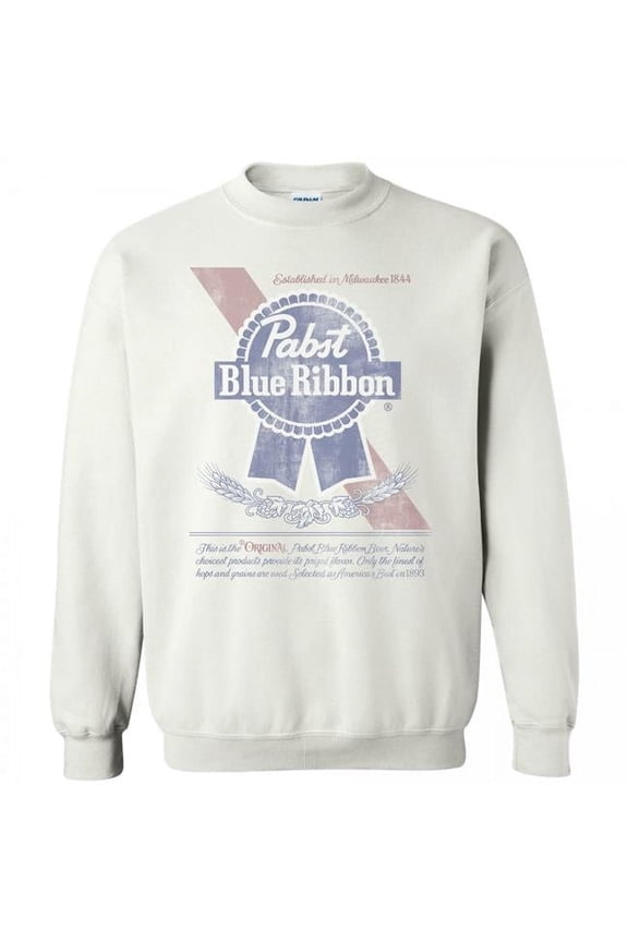 Beer Can Label Crew Sweatshirt, Medium