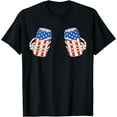 thumbnail image 1 of Beer Can Skeleton Hand Funny 4th of July AmeriCan Patriotic T-Shirt, 1 of 3