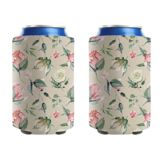 Beer Can Sleeve 2 Pack Funny Cans Cooler Sleeve Flower Farmhouse Beer Can Coolies for Birthday Party Decoration (3.9In X4.9 In)