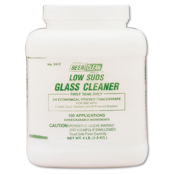 Beer Clean Glass Cleaner, Unscented, Powder, 4 Lb. Container