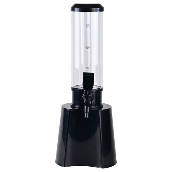 Beer Dispenser, Ongmies Clear Beverage Tower Dispenser, 1.5L Beer Dispenser Tower - Clear Body, Ice Tube Cooling, Easy-Clean Tap for Home Use